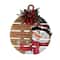 Glitzhome® 30" Lighted Round Wooden Snowman Porch Décor with Timer